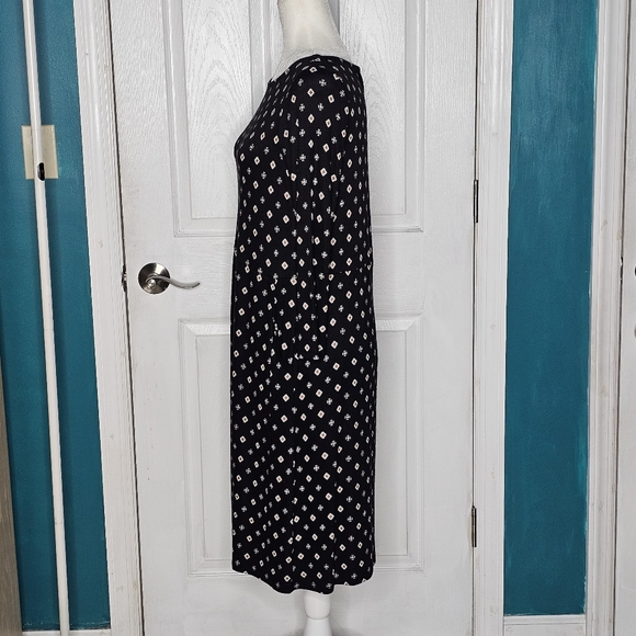 J. Jill Elegant Black and White Patterned Dress - Picture 8 of 14